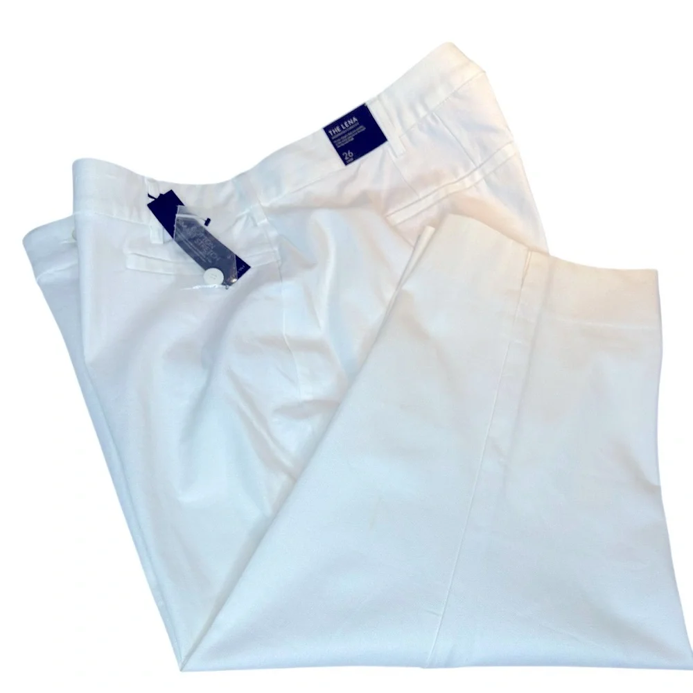 NEW Lane Bryant White Crop Pants The Lena Size 26 WITH FLAW